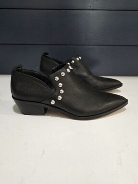 Rebecca Minkoff Black Leather Studded Ankle Booties Women’s Western Studded